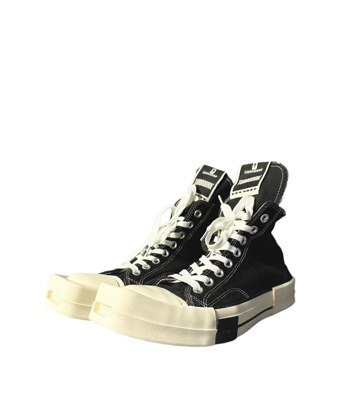 RICK OWENS DRKSHDW Черные текстильные низкие кроссовки / кеды, фото 2