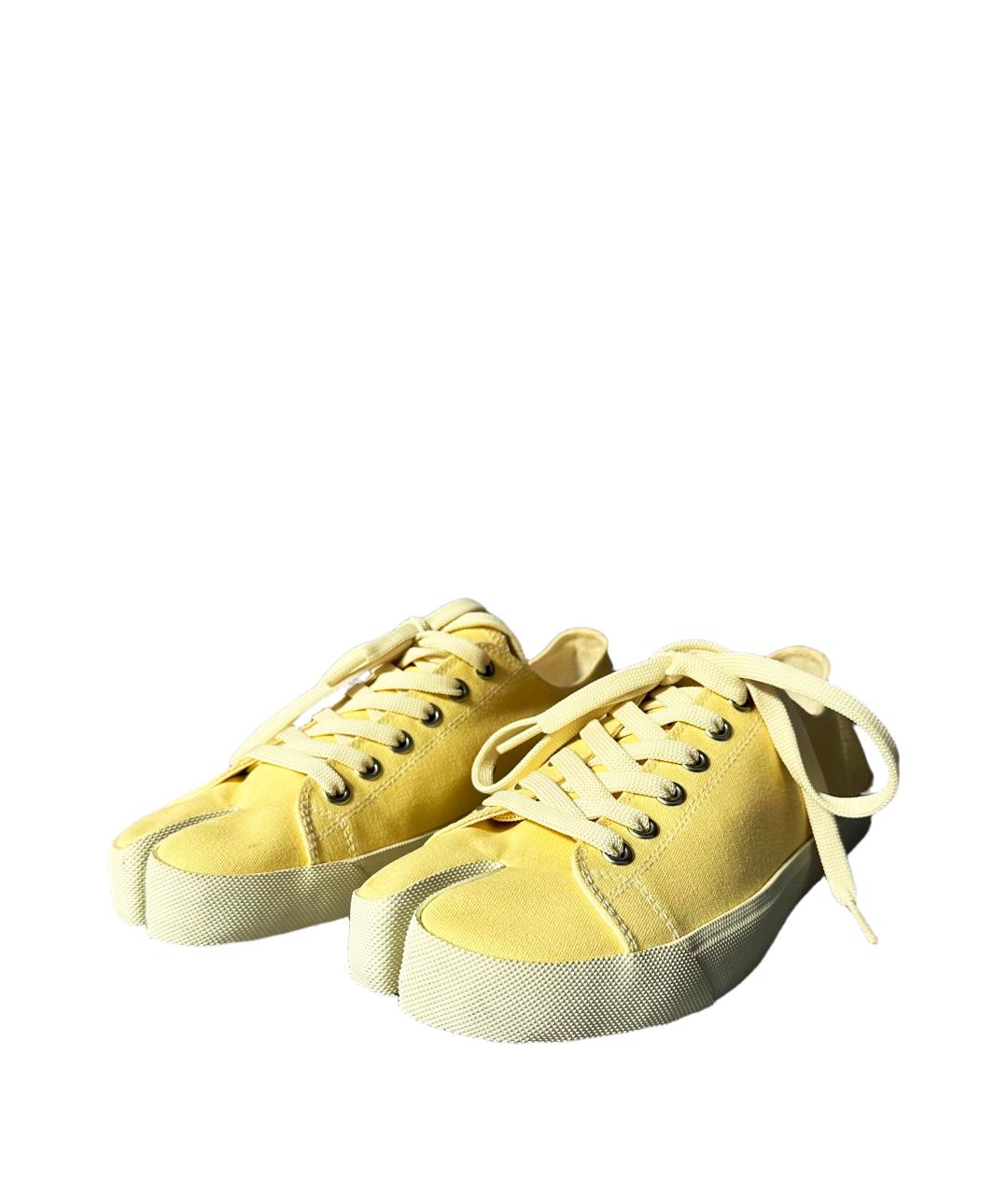 MAISON MARGIELA Желтые текстильные низкие кроссовки / кеды, фото 2