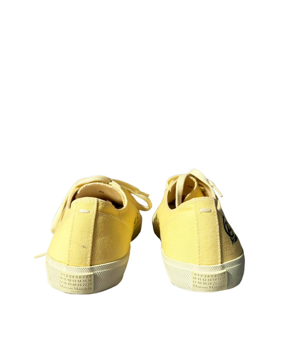 MAISON MARGIELA Желтые текстильные низкие кроссовки / кеды, фото 5