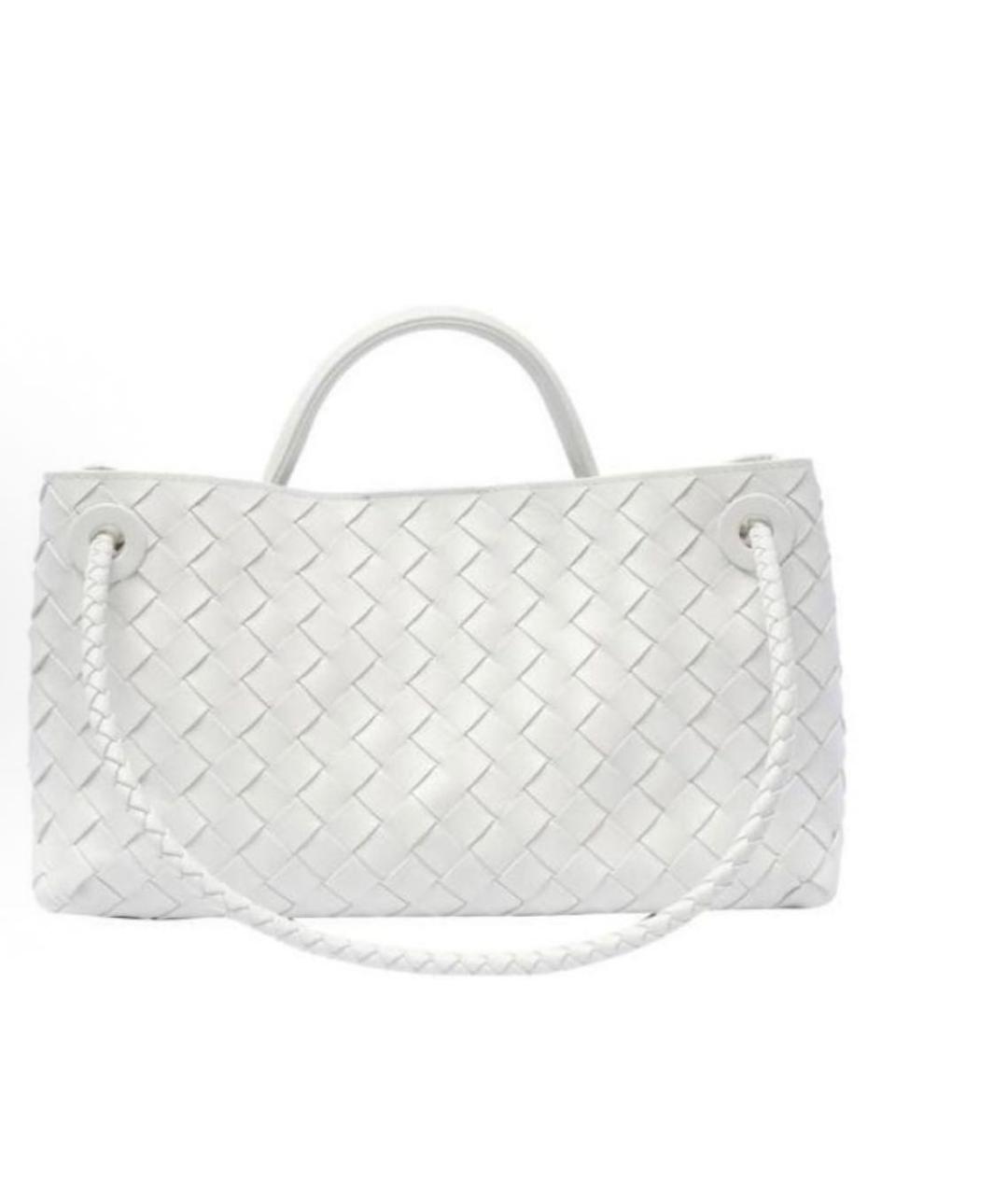 BOTTEGA VENETA Белая кожаная сумка тоут, фото 3