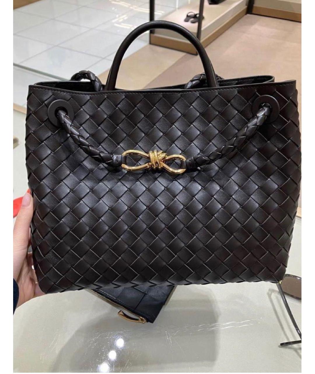 BOTTEGA VENETA Коричневая кожаная сумка тоут, фото 4