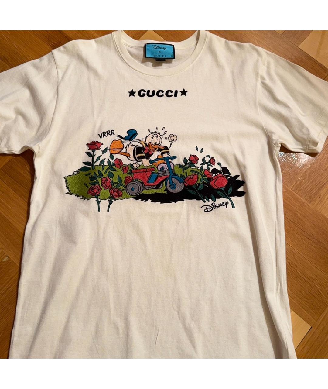 GUCCI Белая хлопковая футболка, фото 3