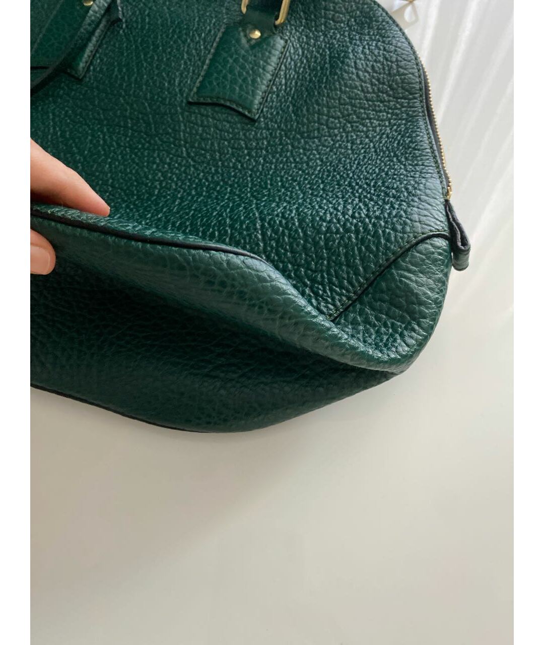 BURBERRY Зеленая кожаная сумка тоут, фото 2