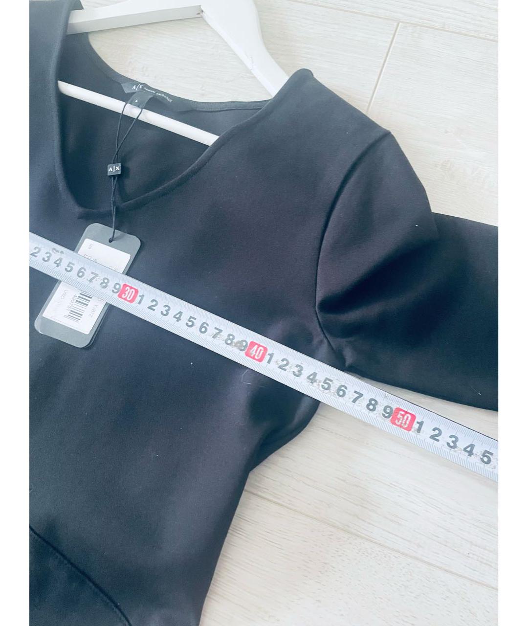 ARMANI EXCHANGE Черное вискозное повседневное платье, фото 5