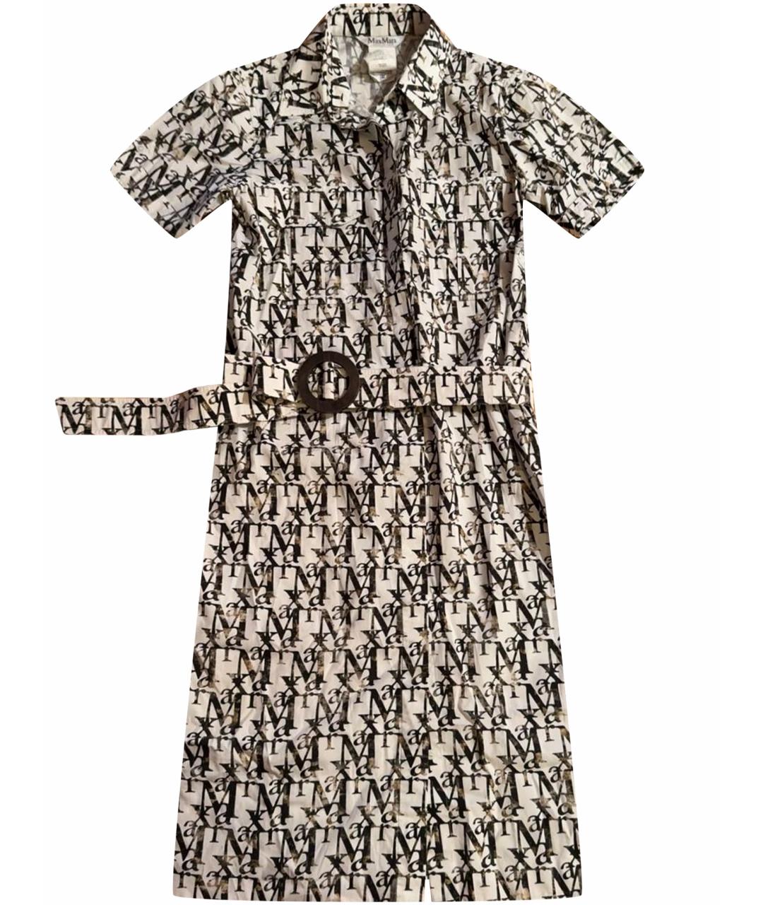 MAX MARA Белое хлопковое повседневное платье, фото 1