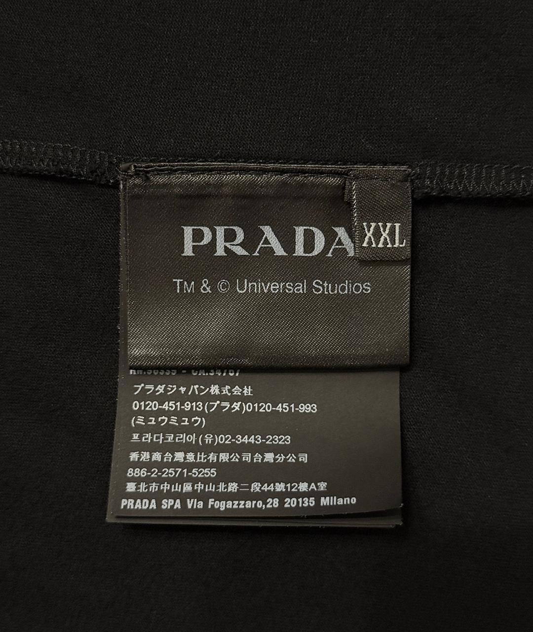 PRADA Черная хлопковая футболка, фото 8