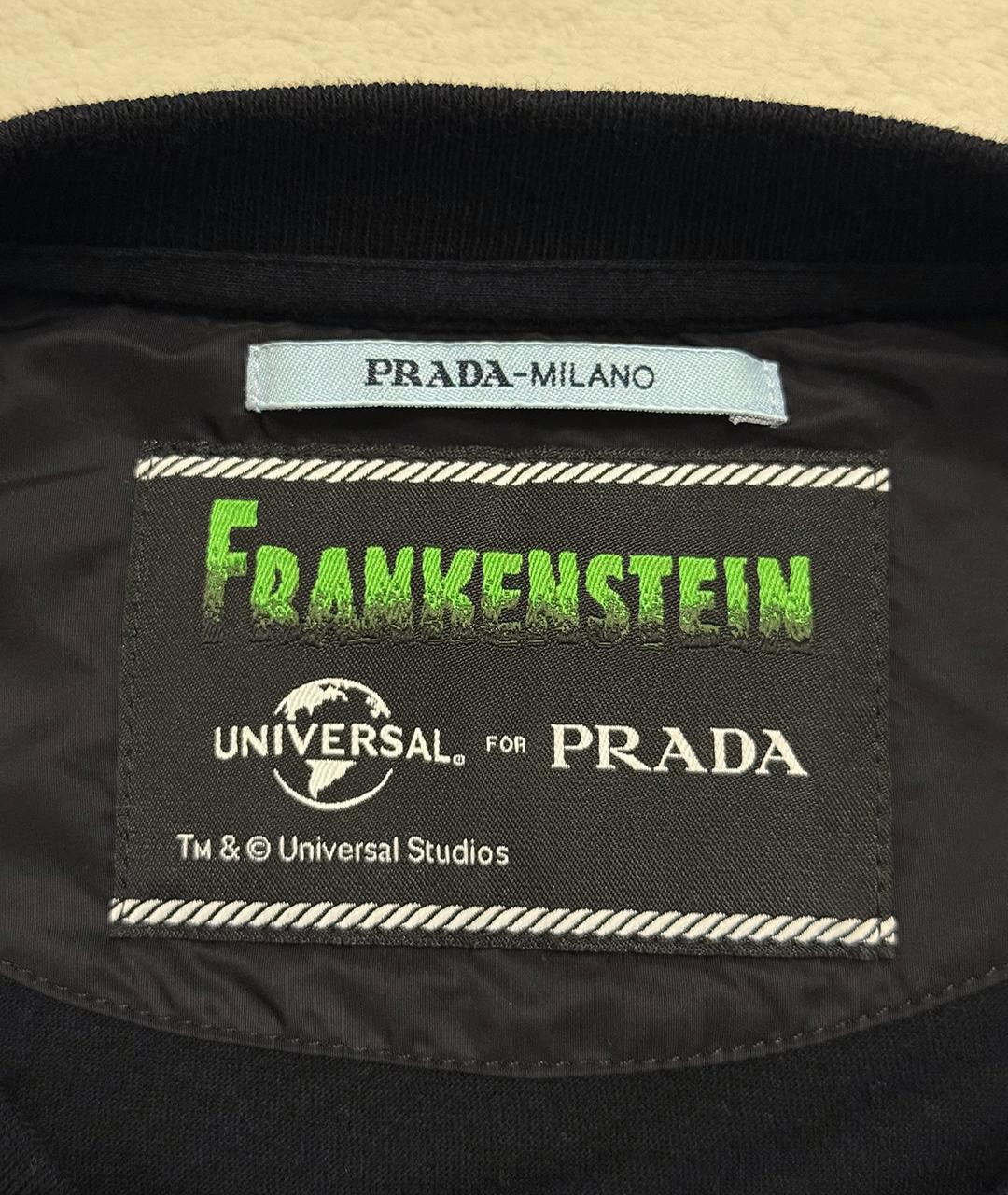 PRADA Черная хлопковая футболка, фото 6