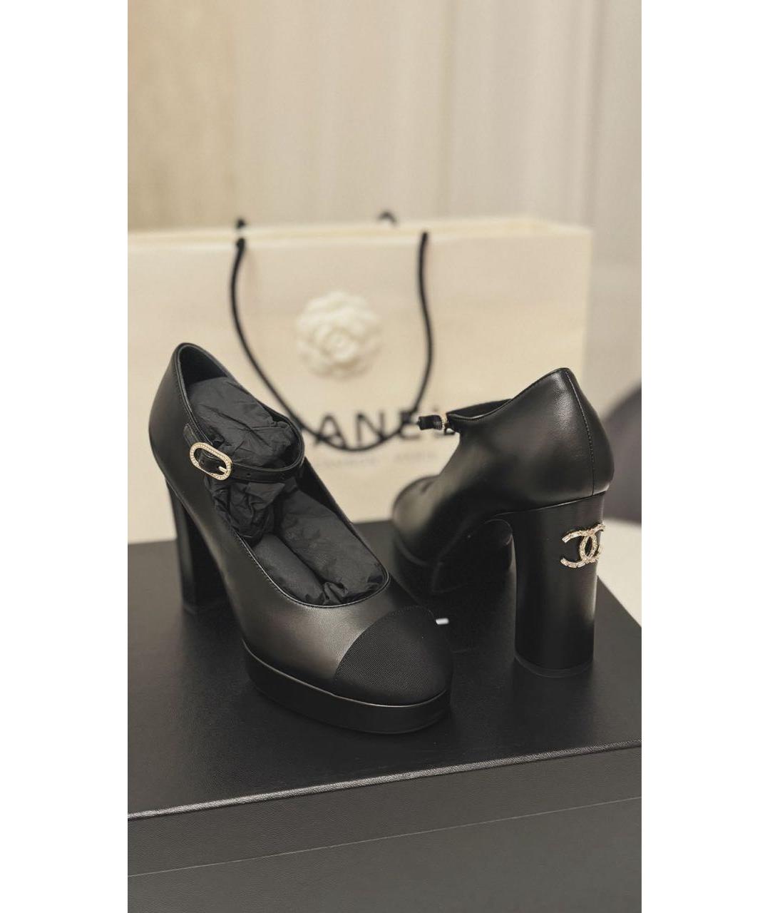 CHANEL Черные кожаные туфли, фото 2