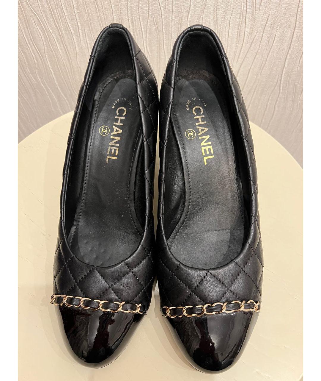 CHANEL Черные кожаные туфли, фото 6