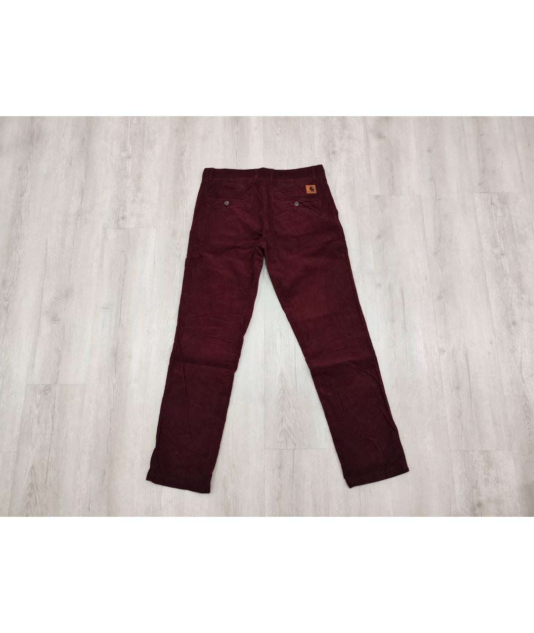 CARHARTT Бордовые хлопковые повседневные брюки, фото 2