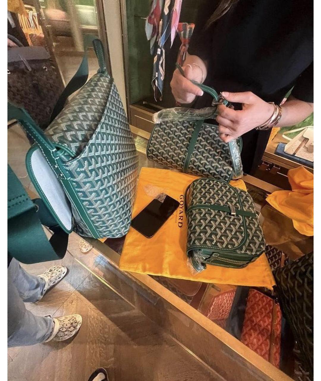 GOYARD Зеленая кожаная сумка через плечо, фото 7