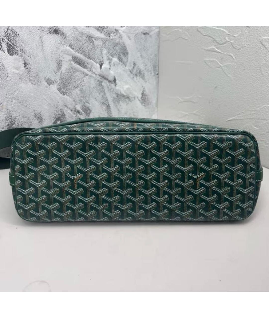 GOYARD Зеленая кожаная сумка через плечо, фото 6