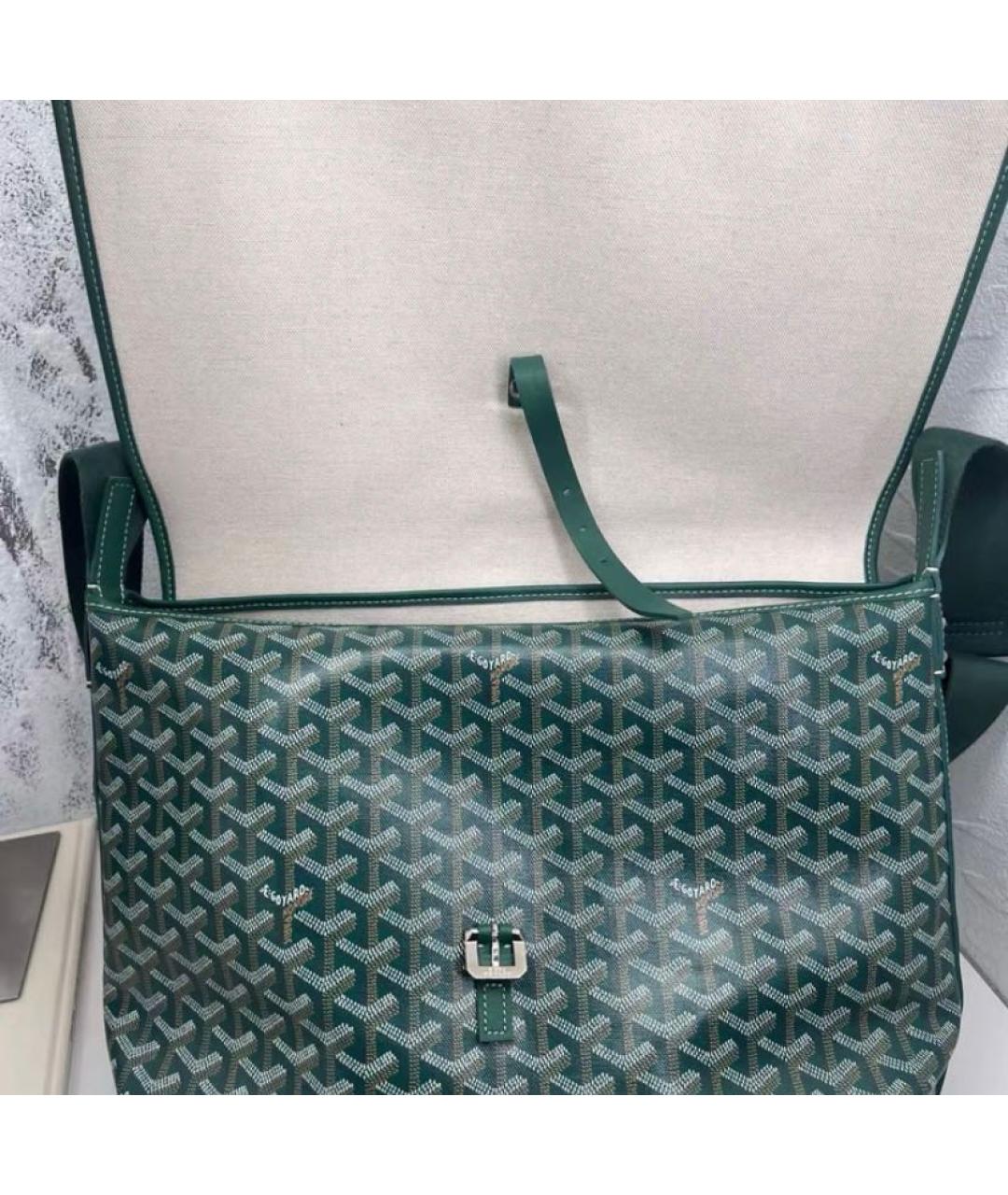 GOYARD Зеленая кожаная сумка через плечо, фото 5