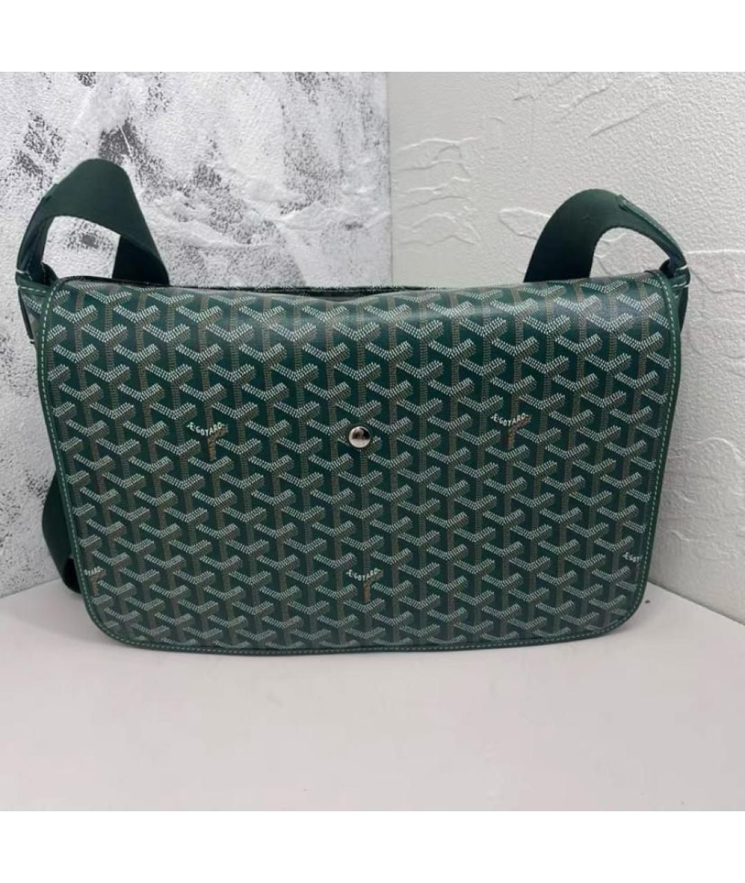 GOYARD Зеленая кожаная сумка через плечо, фото 9