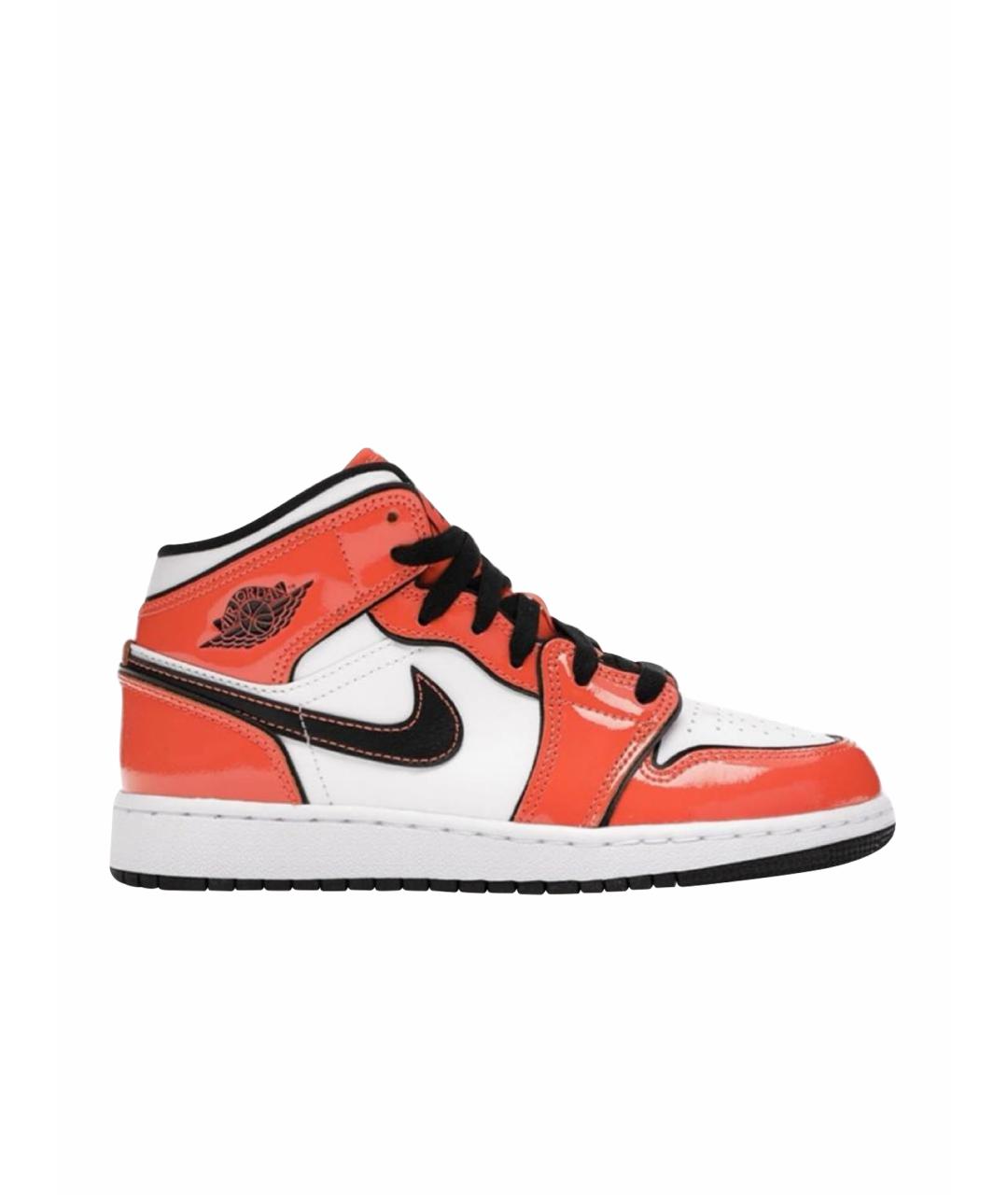NIKE Оранжевое кожаные кроссовки, фото 1