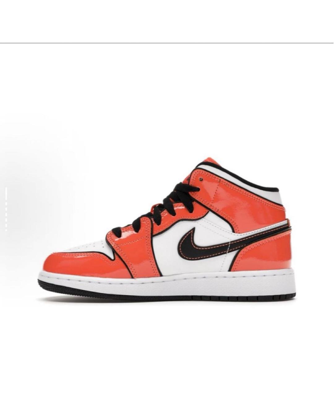 NIKE Оранжевое кожаные кроссовки, фото 2