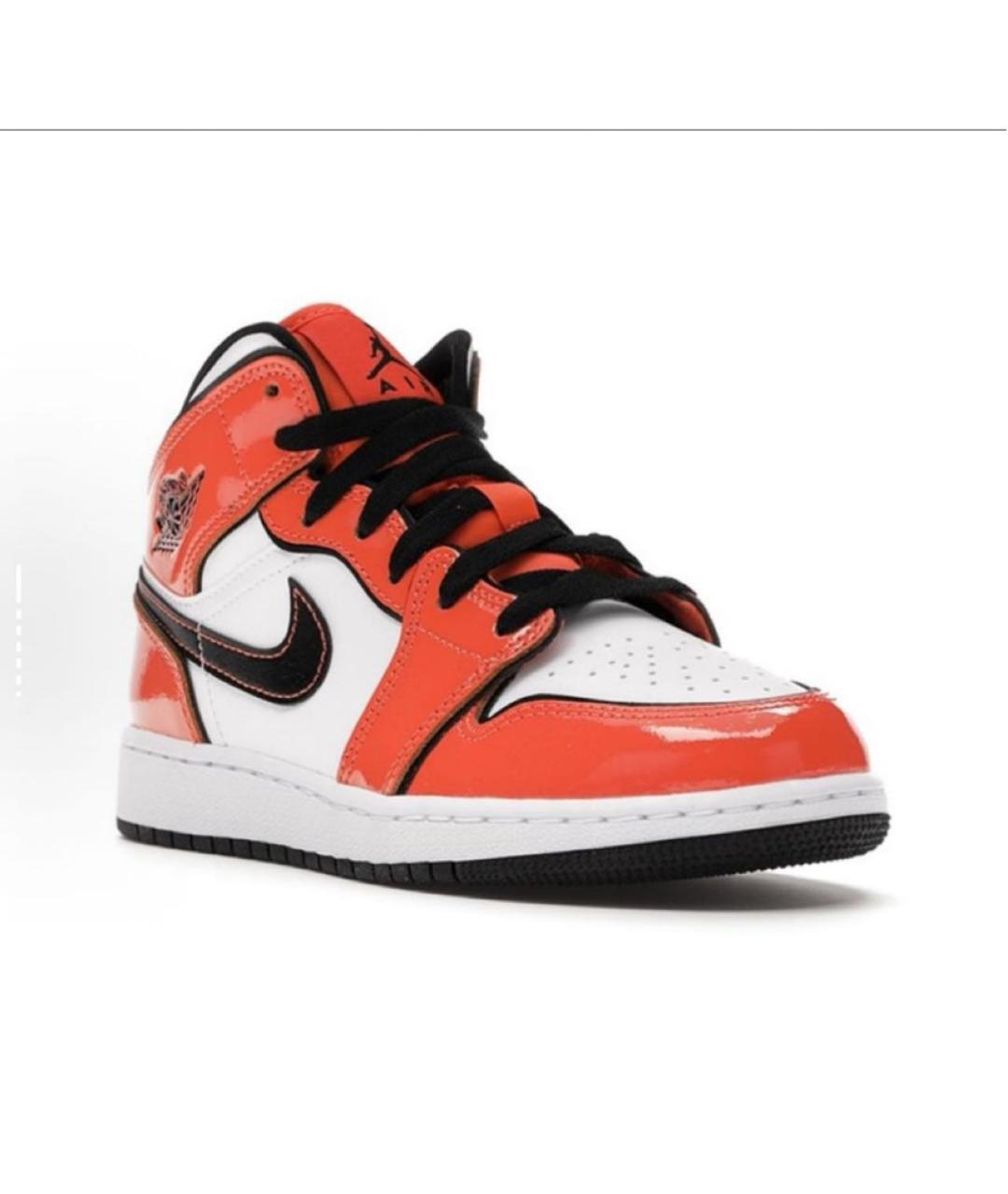 NIKE Оранжевое кожаные кроссовки, фото 3