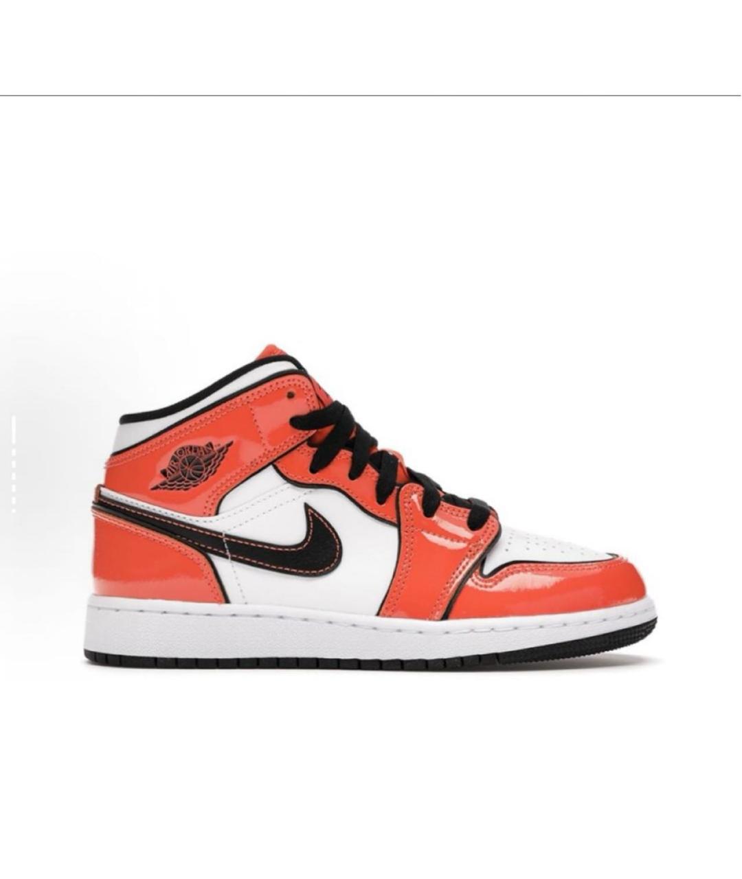 NIKE Оранжевое кожаные кроссовки, фото 5