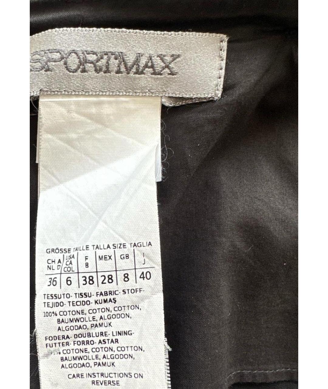SPORTMAX Черный хлопковый сарафан, фото 6