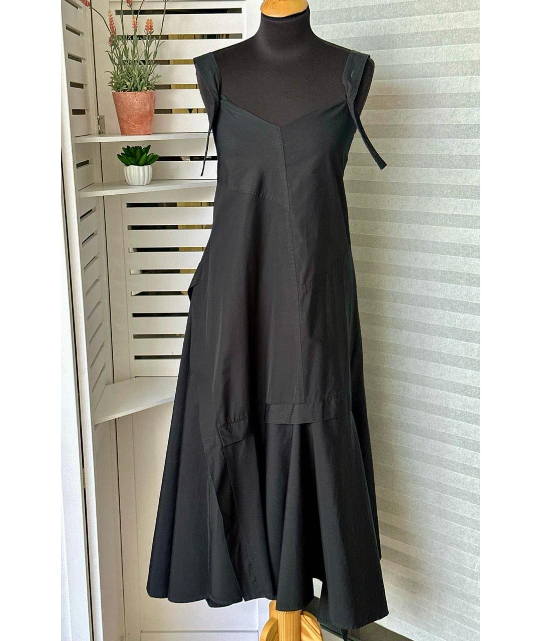 SPORTMAX Черный хлопковый сарафан, фото 7