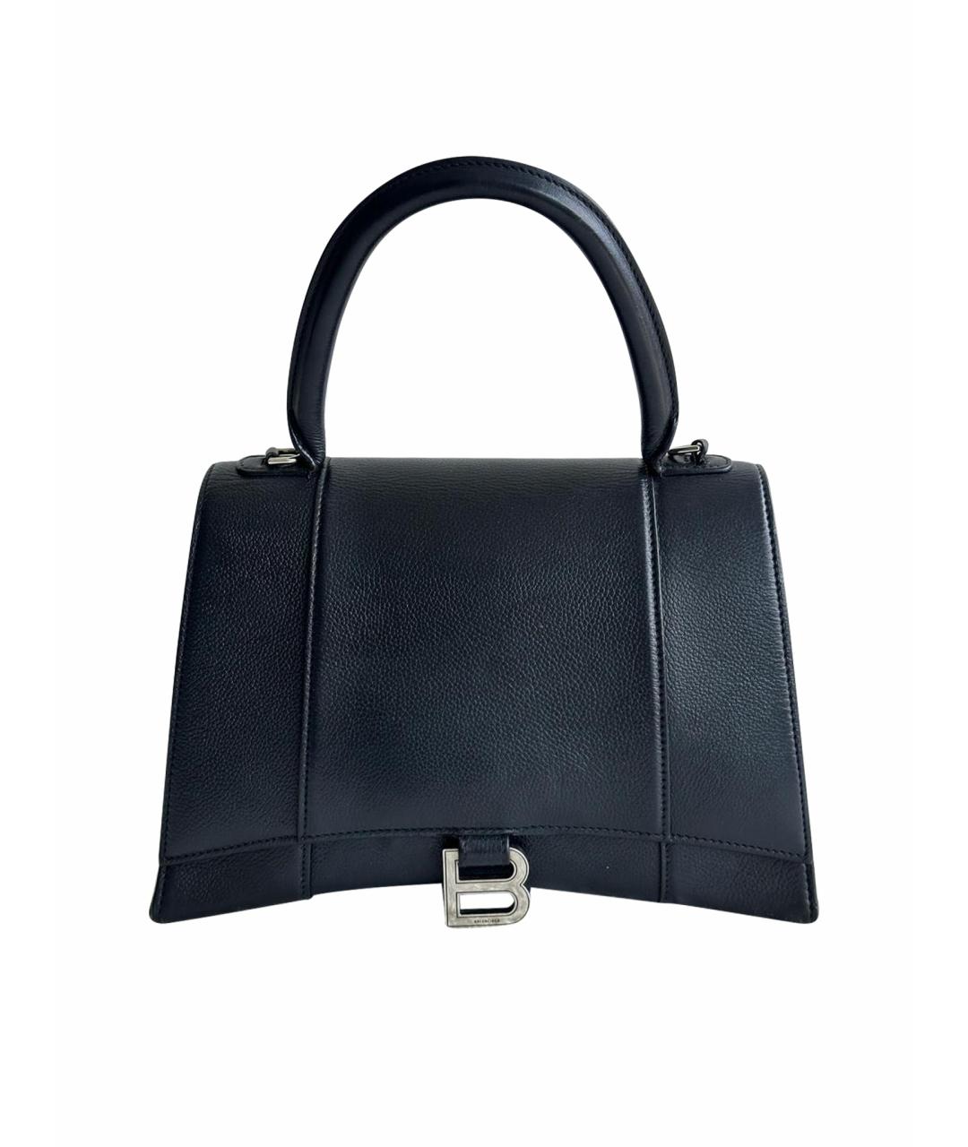 BALENCIAGA Черная кожаная сумка с короткими ручками, фото 1