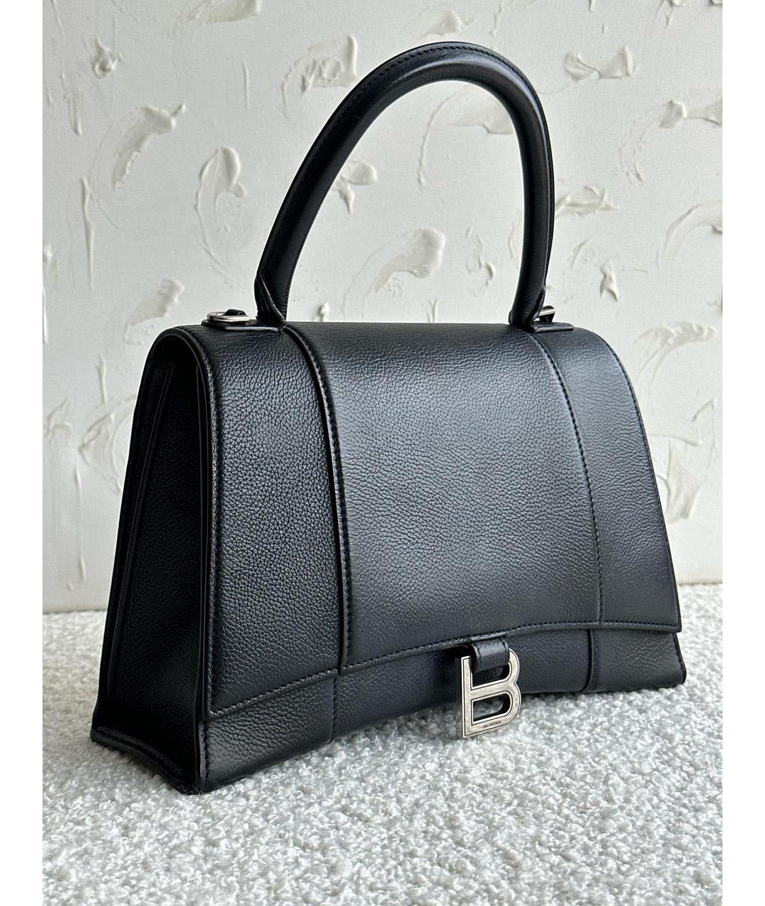 BALENCIAGA Черная кожаная сумка с короткими ручками, фото 2