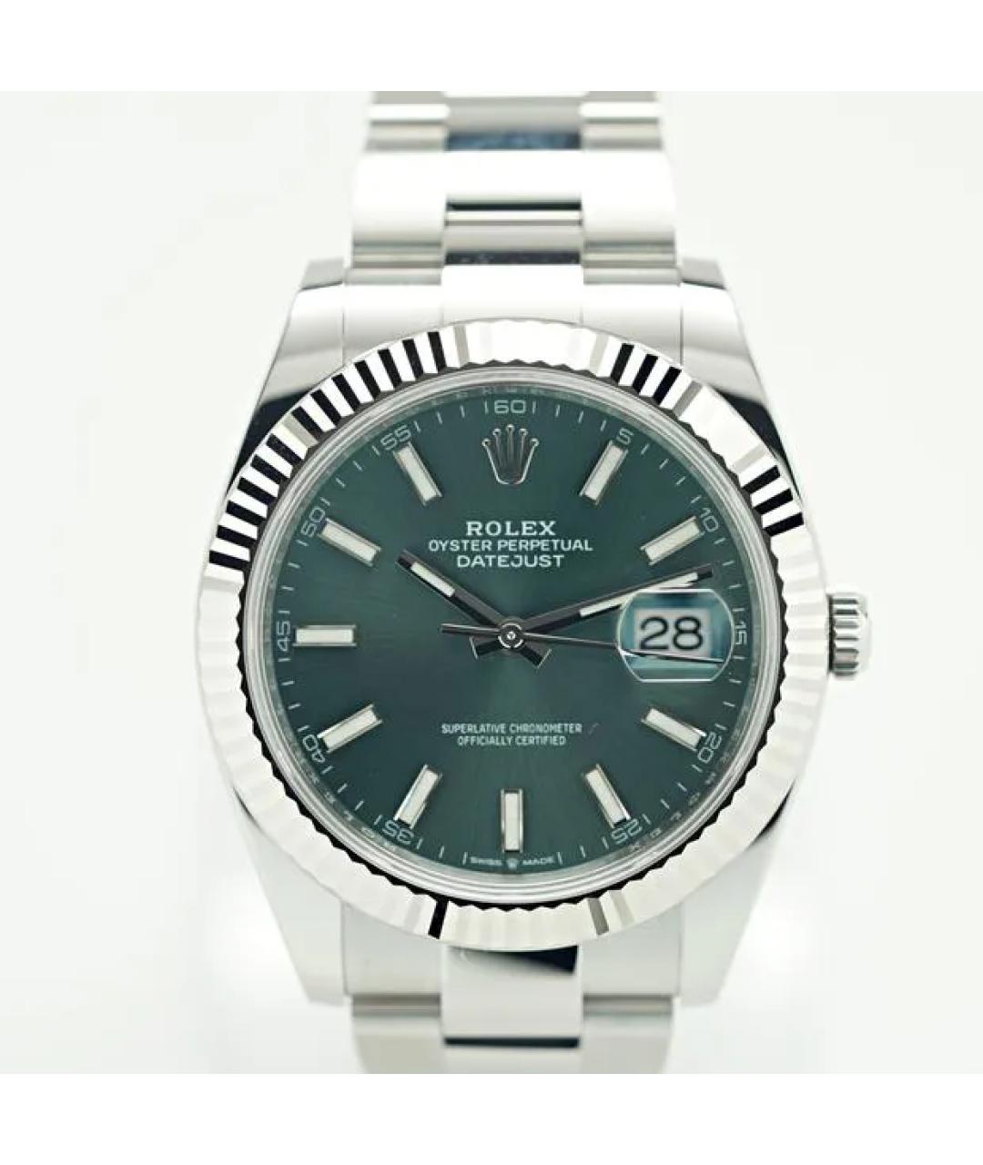 ROLEX Зеленые часы из белого золота, фото 2