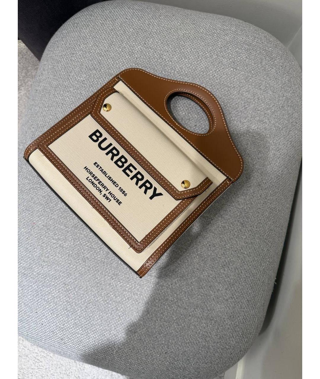 BURBERRY Коричневая хлопковая сумка через плечо, фото 2