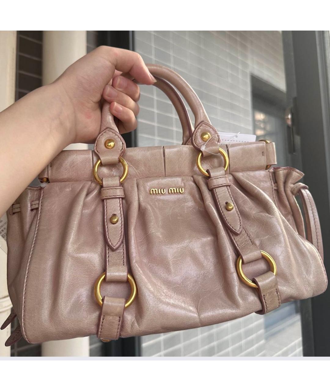 MIU MIU Розовая сумка с короткими ручками, фото 7