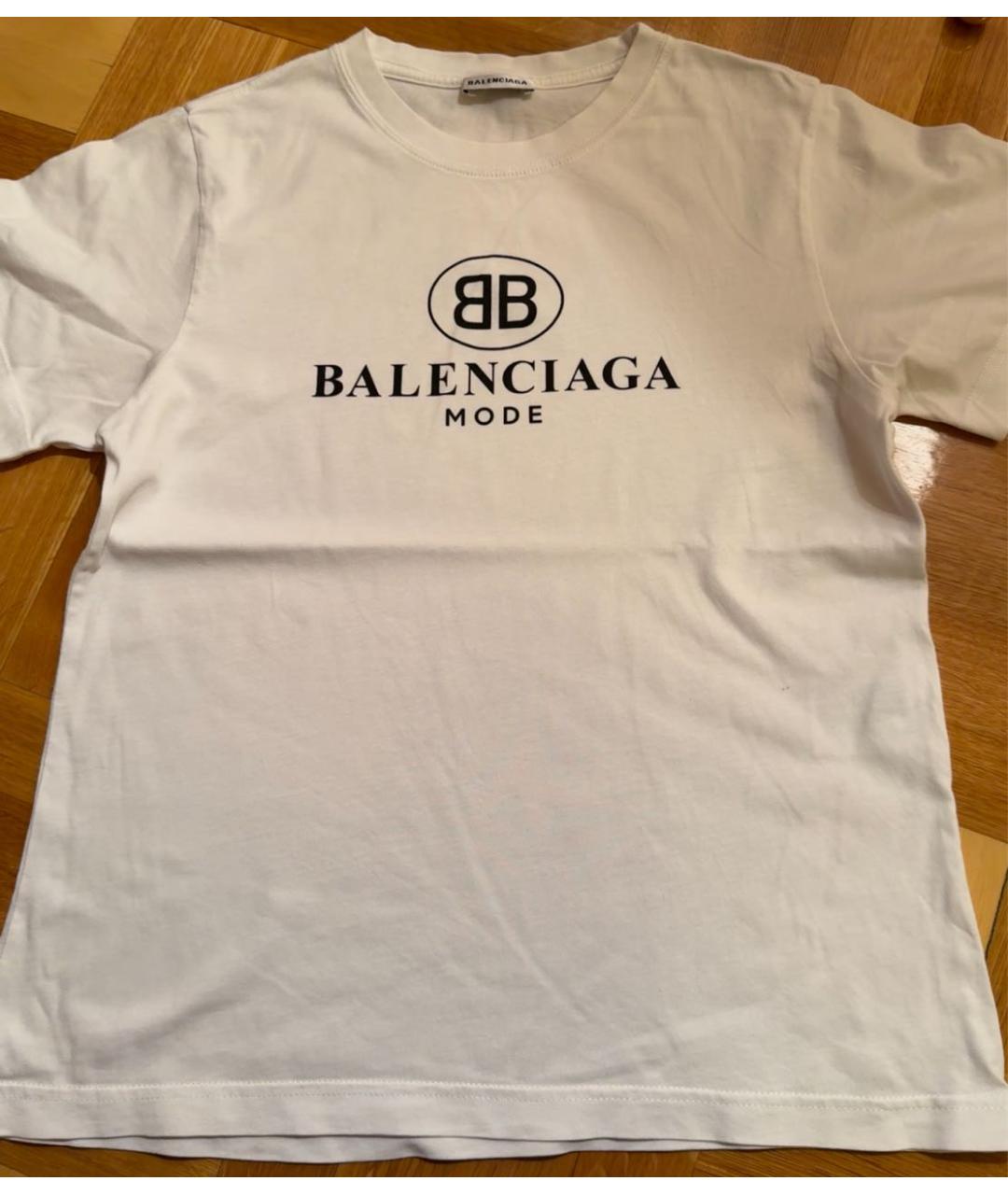 BALENCIAGA Белая хлопковая футболка, фото 4