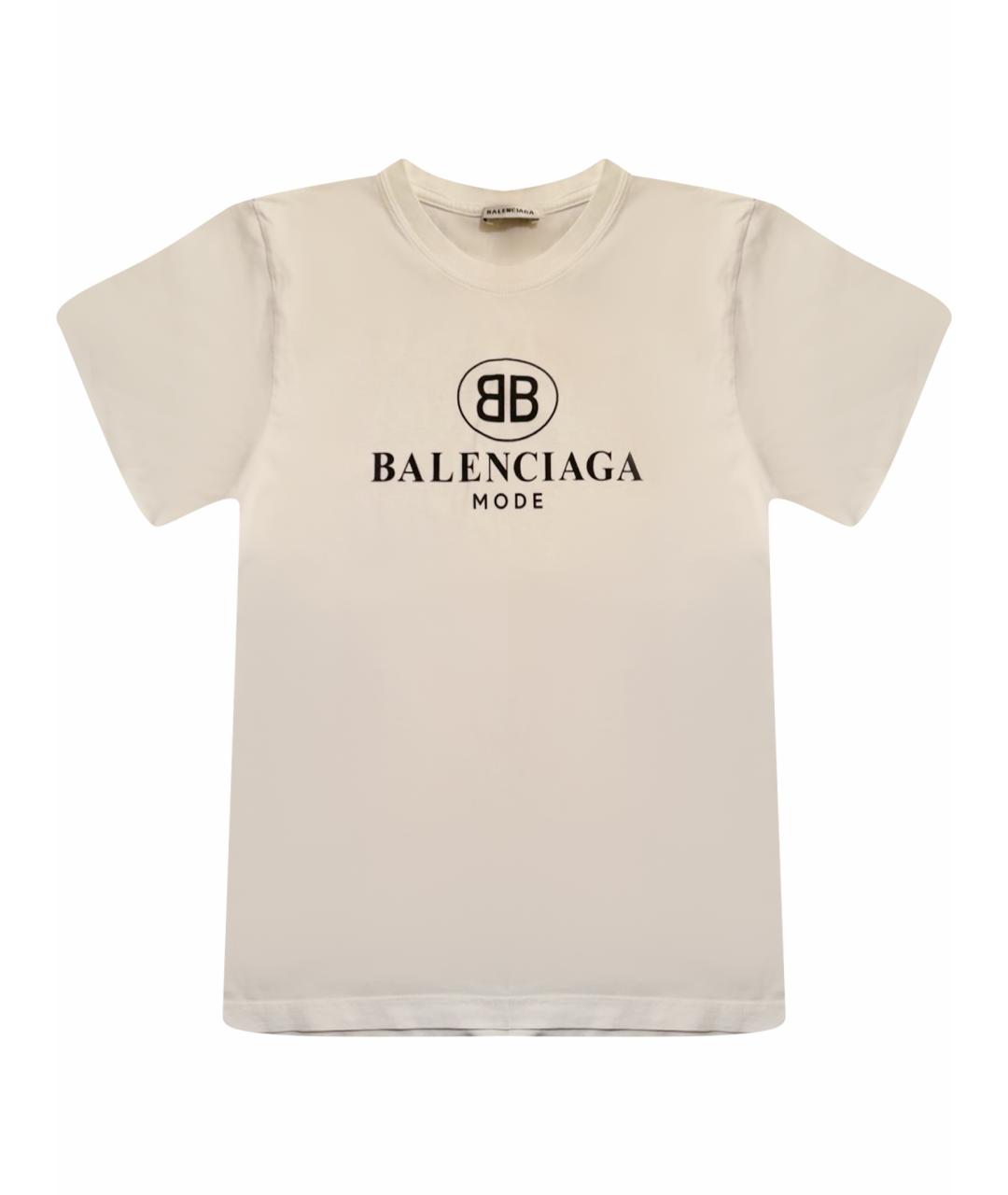 BALENCIAGA Белая хлопковая футболка, фото 1