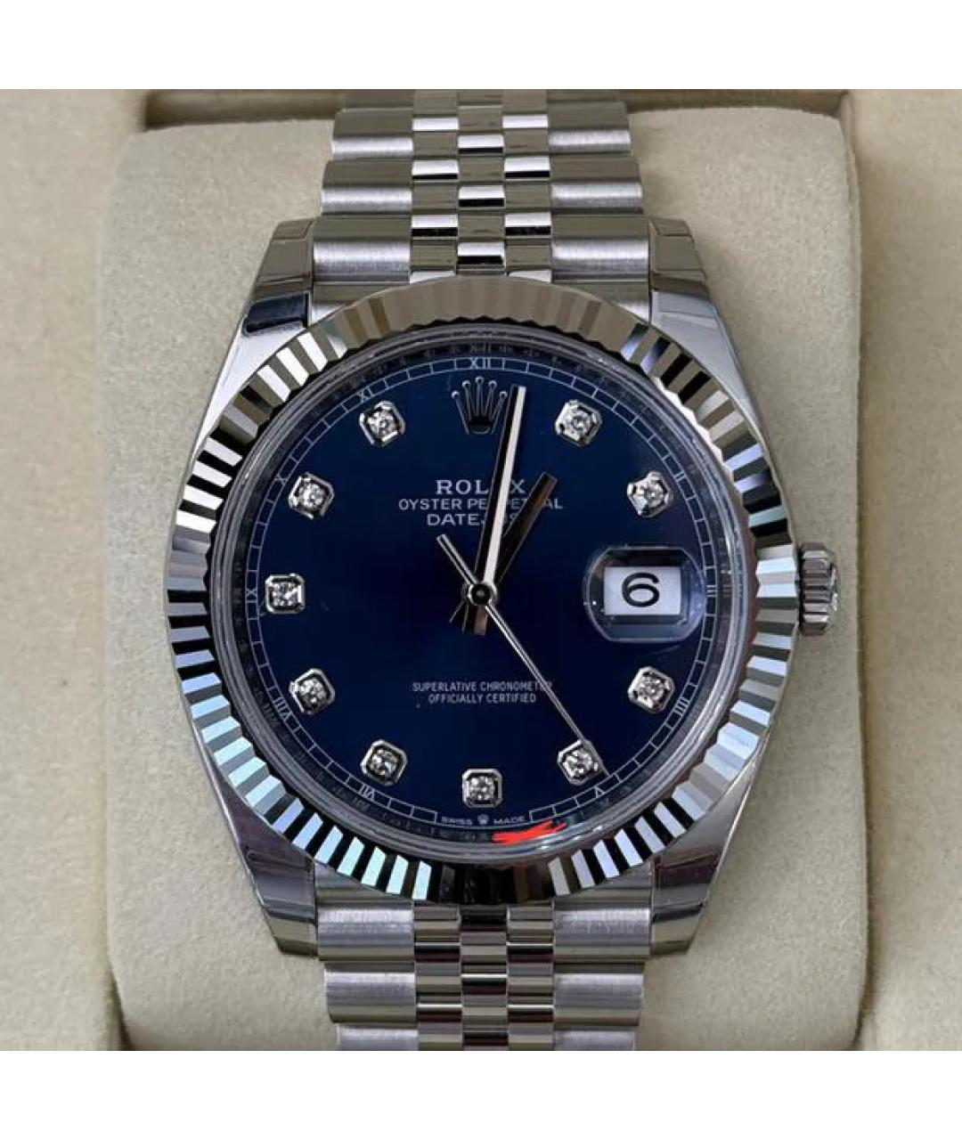 ROLEX Синие часы из белого золота, фото 8