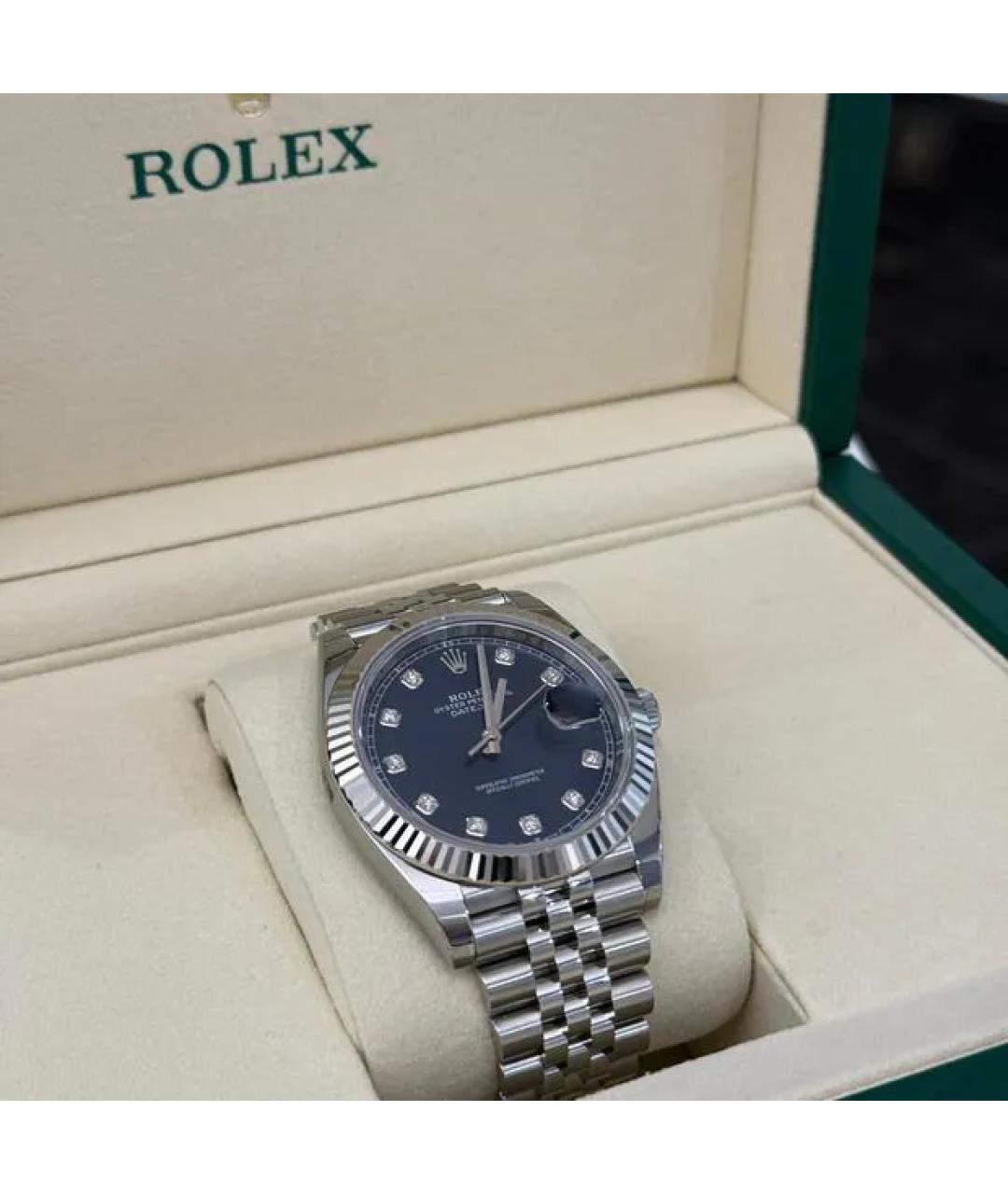 ROLEX Синие часы из белого золота, фото 2
