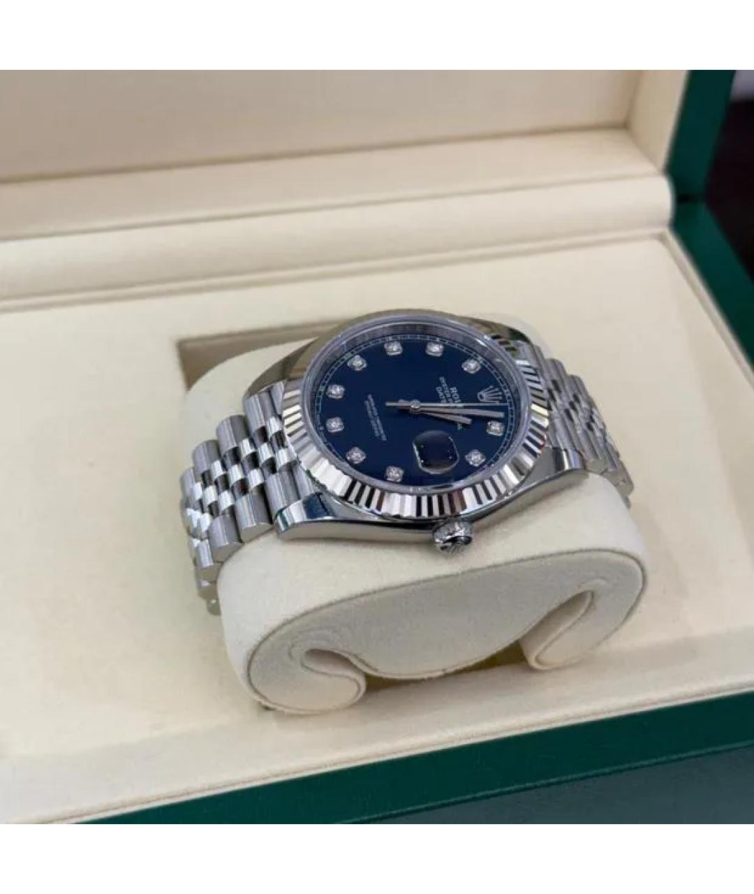 ROLEX Синие часы из белого золота, фото 7