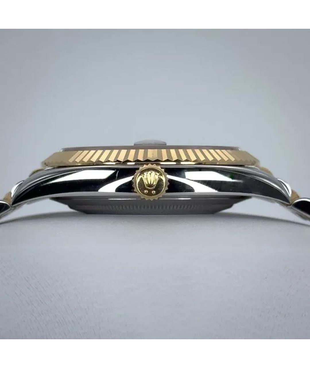 ROLEX Черные часы из желтого золота, фото 6