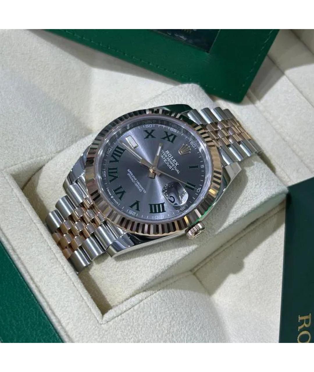ROLEX Серые часы из розового золота, фото 3