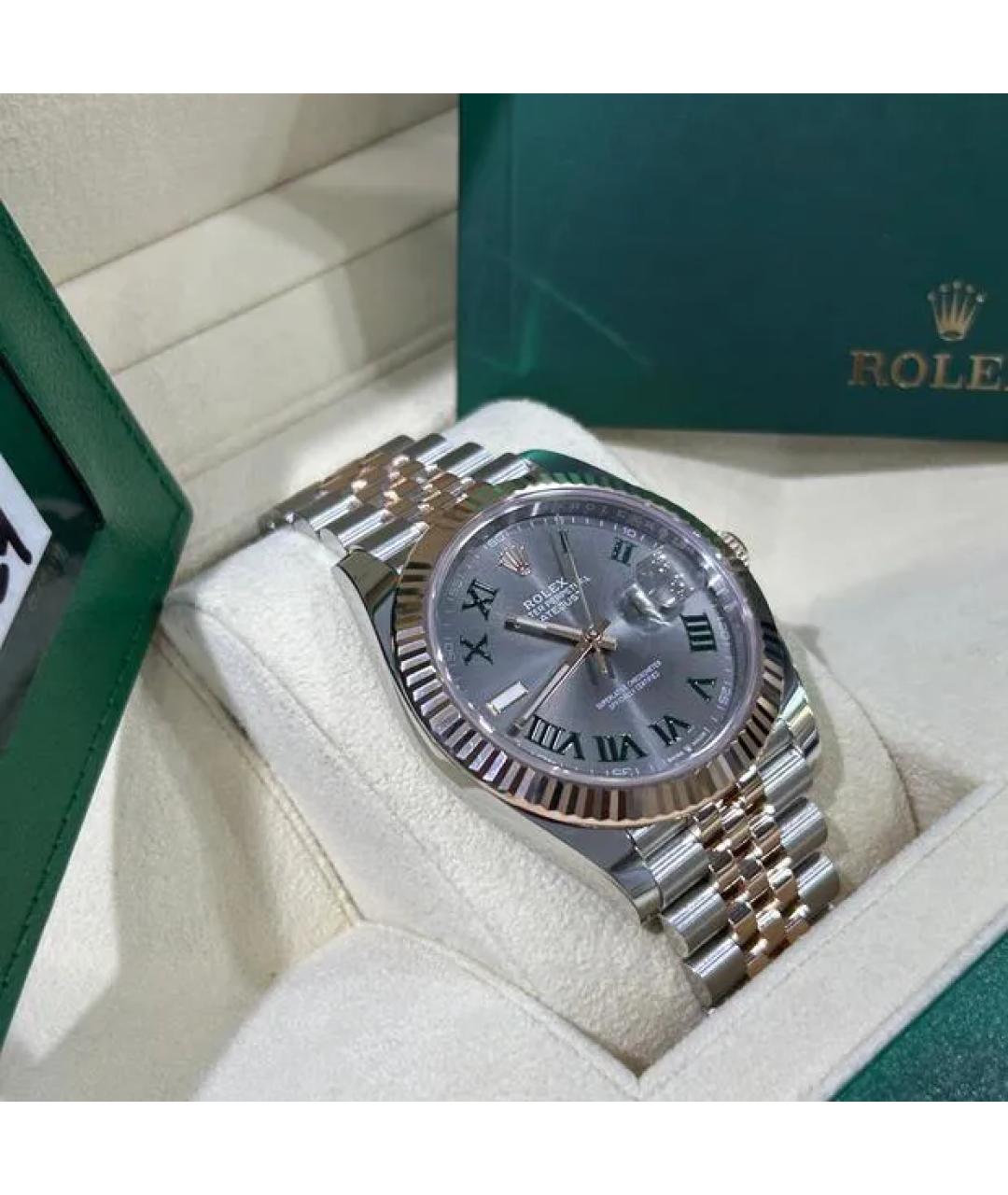 ROLEX Серые часы из розового золота, фото 2