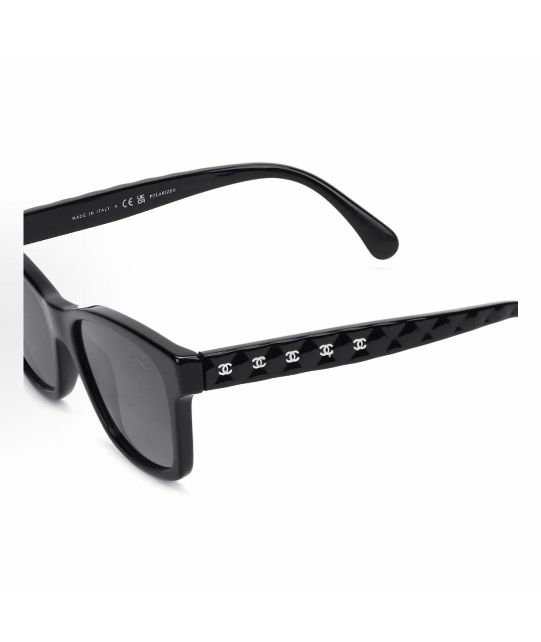 CHANEL Черные пластиковые солнцезащитные очки, фото 4