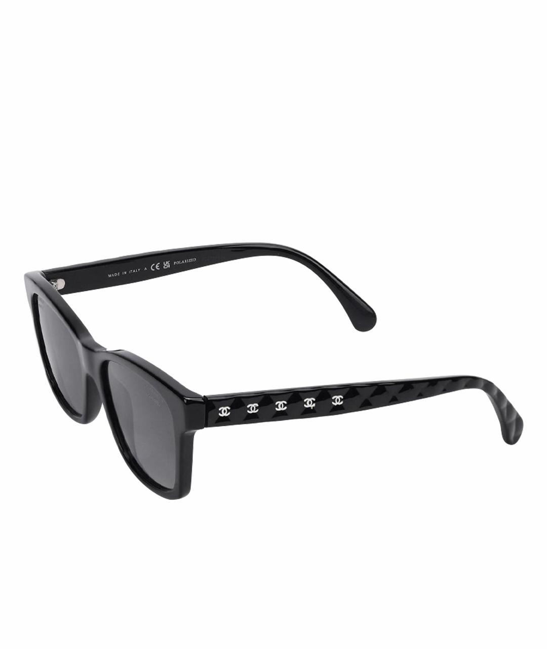 CHANEL Черные пластиковые солнцезащитные очки, фото 1