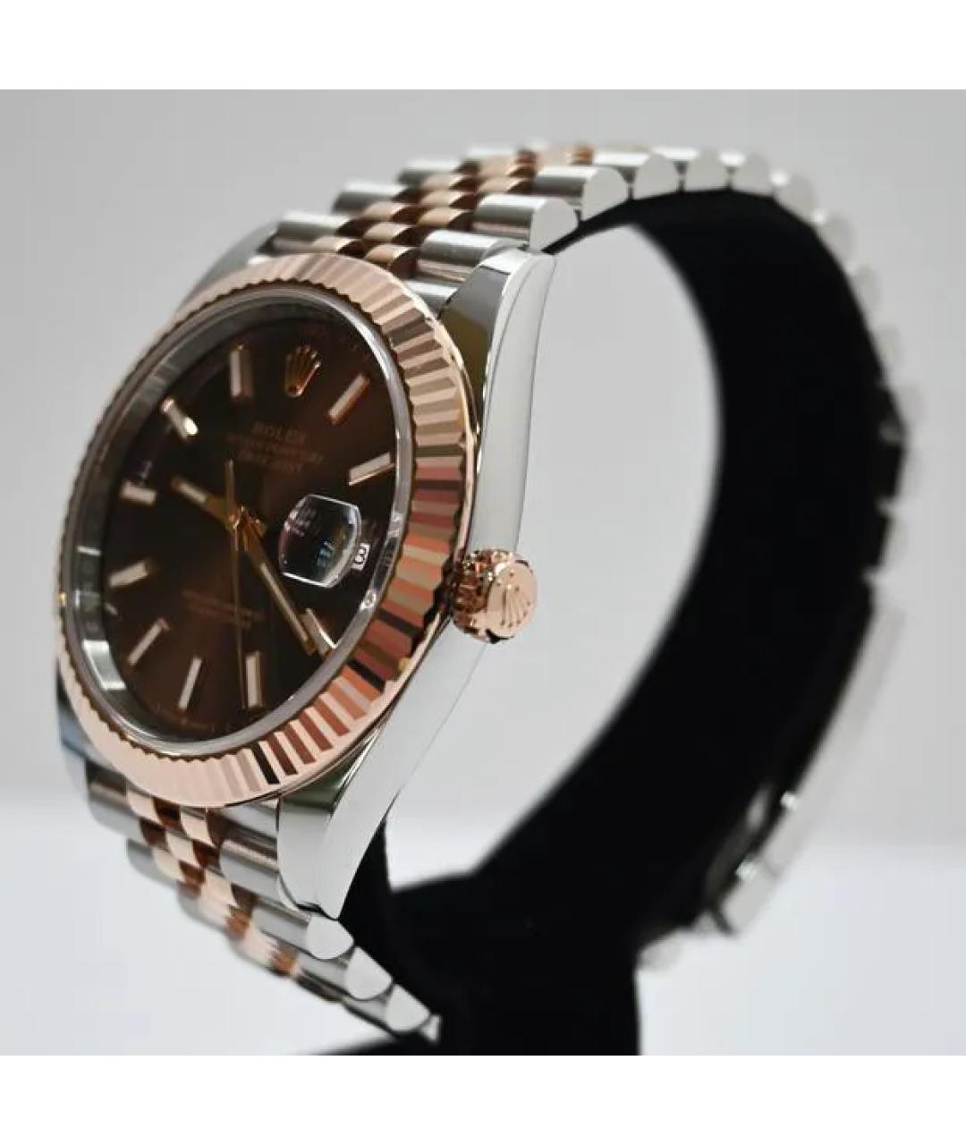 ROLEX Коричневые часы из розового золота, фото 7