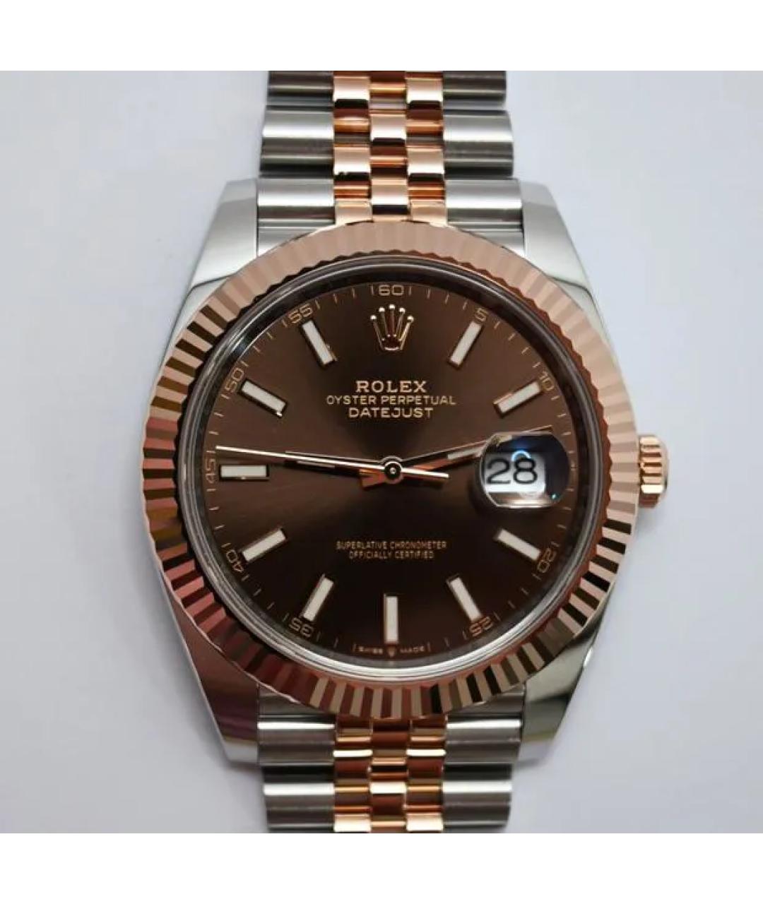 ROLEX Коричневые часы из розового золота, фото 9
