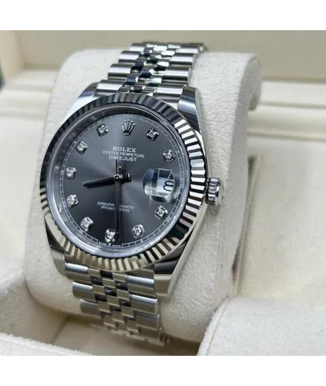 ROLEX Серые часы из белого золота, фото 3