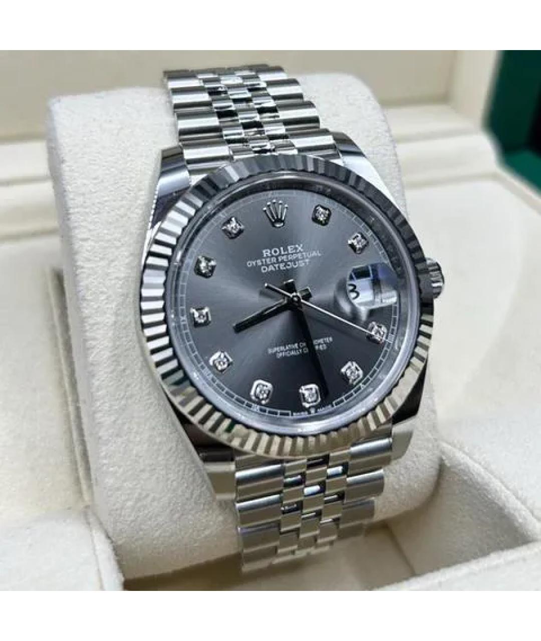 ROLEX Серые часы из белого золота, фото 4