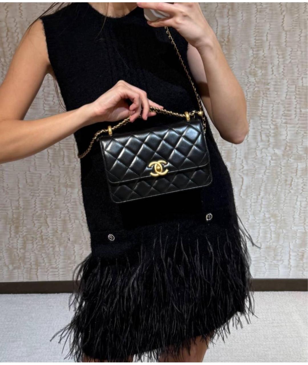 CHANEL Черное хлопковое коктейльное платье, фото 3