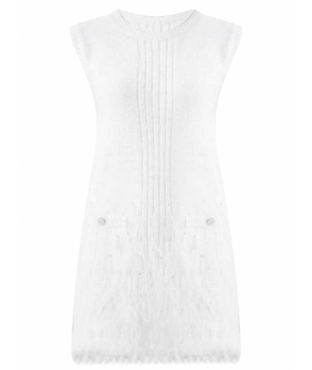 CHANEL Белое хлопковое коктейльное платье, фото 1