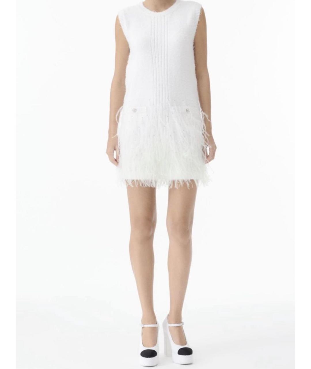 CHANEL Белое хлопковое коктейльное платье, фото 2