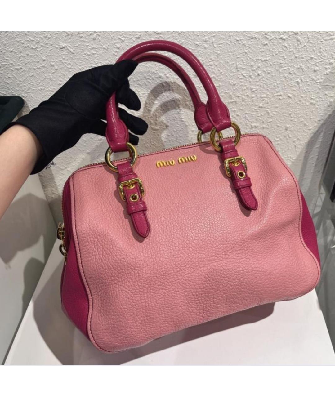 MIU MIU Розовая сумка с короткими ручками, фото 6