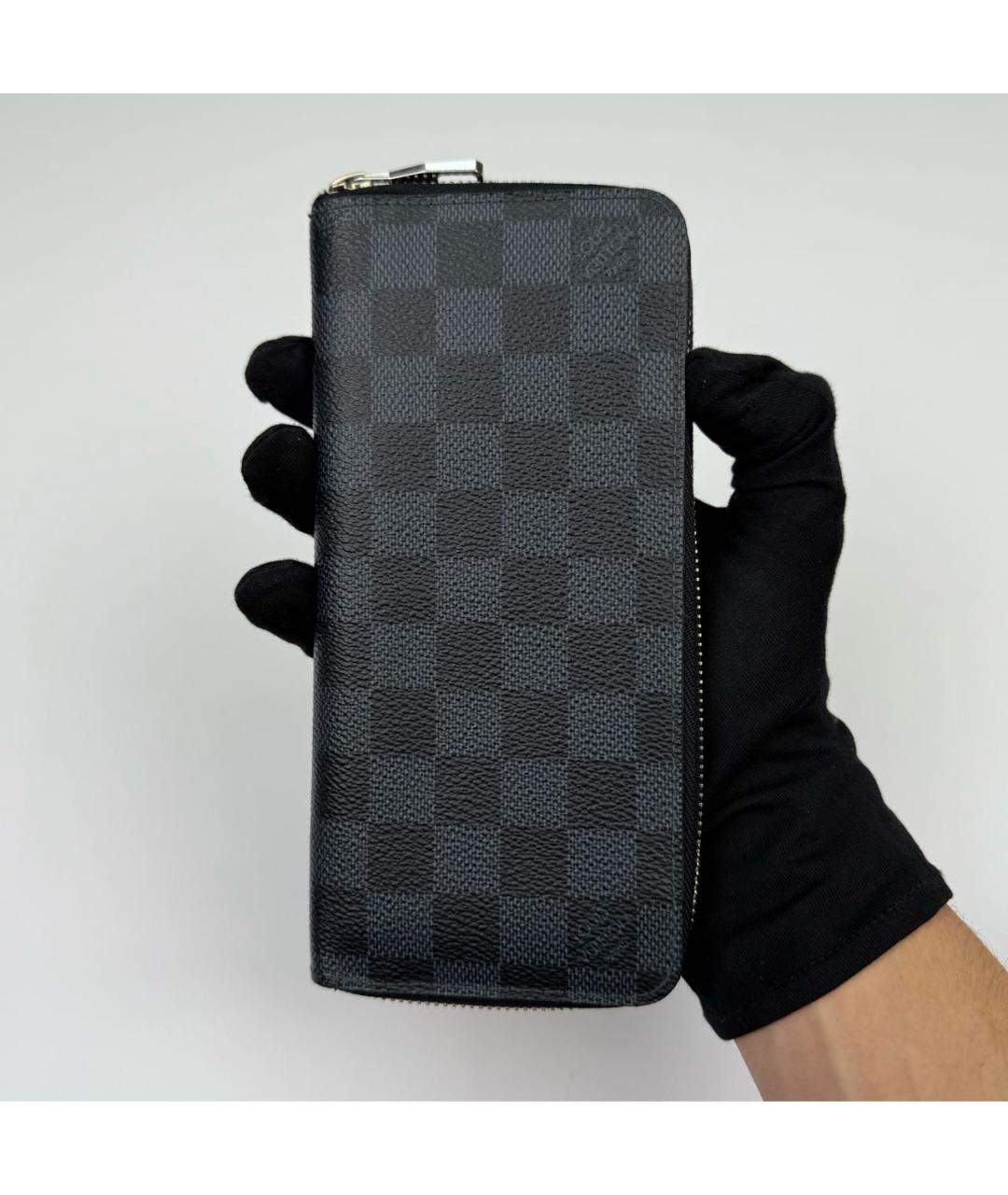 LOUIS VUITTON Темно-синий кожаный кошелек, фото 8