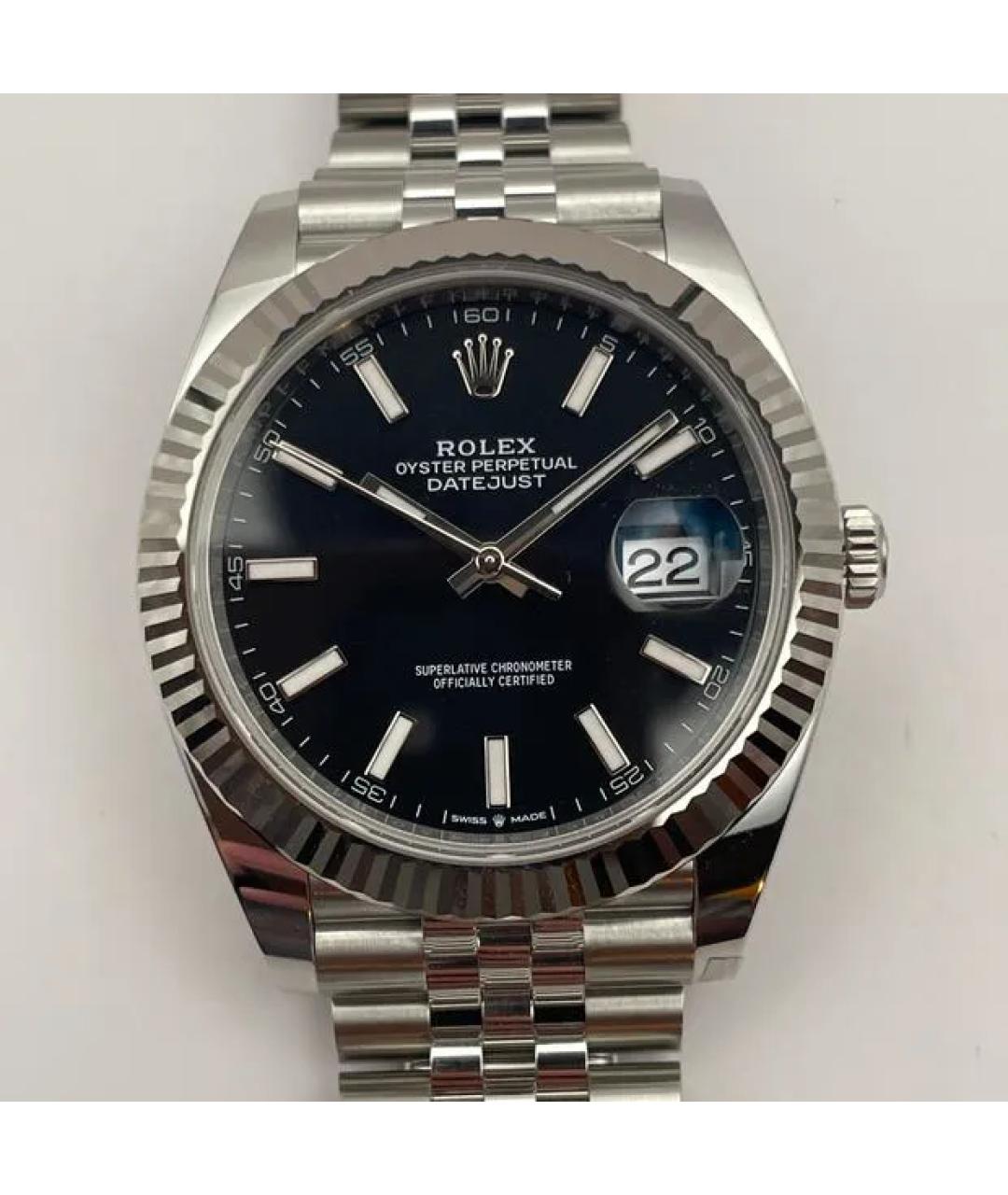 ROLEX Черные часы из белого золота, фото 7