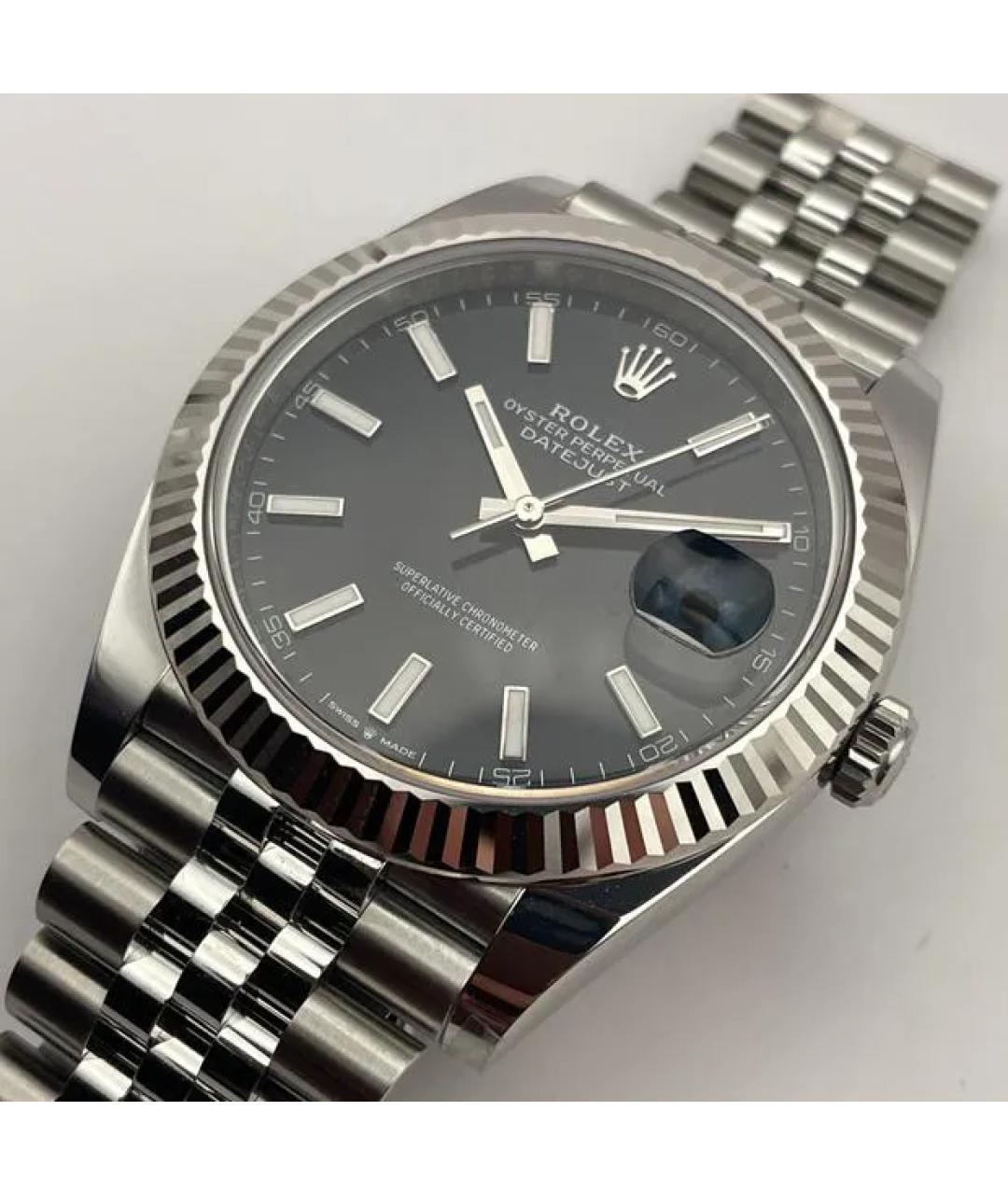 ROLEX Черные часы из белого золота, фото 3